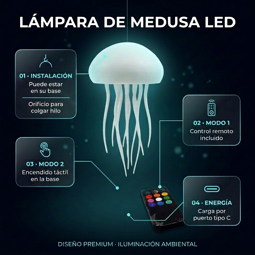 LAMPARA DE MEDUSA FLOTANTE